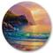 Designart - Romantic Beach During Warm Sunset - Nautical &#x26; Coastal Metal Circle Wall Art